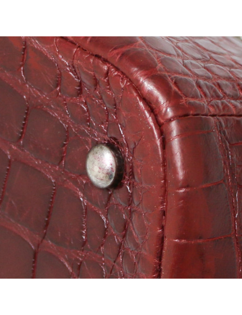 Chanel Paris - New york Burgundy crocodile Bowling Bag