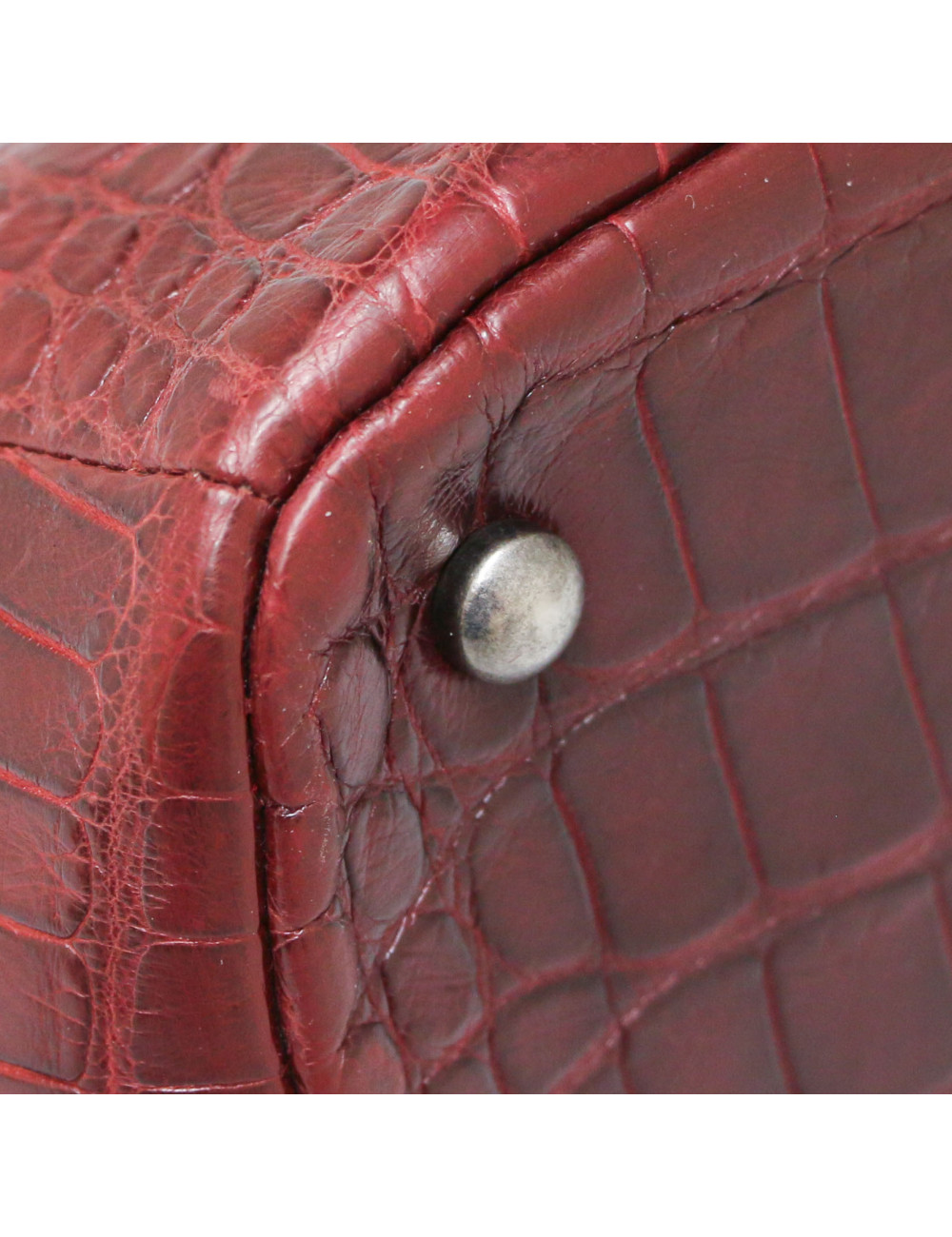 Chanel Paris - New york Burgundy crocodile Bowling Bag