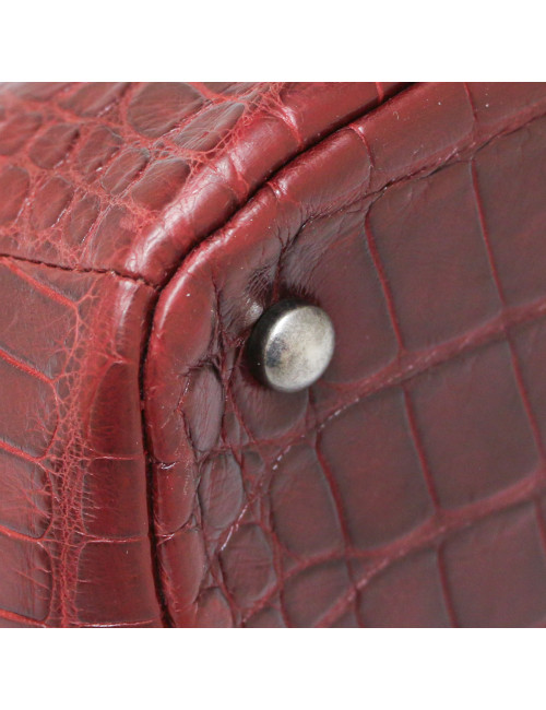 Chanel Paris - New york Burgundy crocodile Bowling Bag