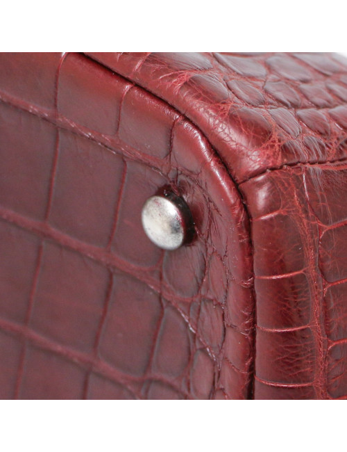 Chanel Paris - New york Burgundy crocodile Bowling Bag