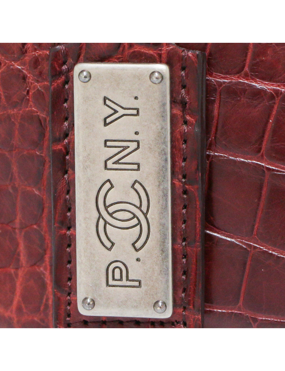 Chanel Paris - New york Burgundy crocodile Bowling Bag