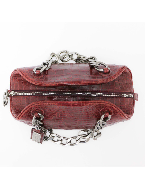 Sac Bowling PARIS-NYC CHANEL crocodile bordeaux