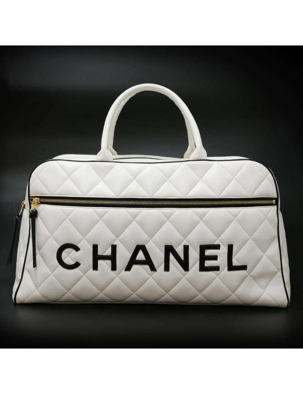 Sac Bowling CHANEL blanc voyage