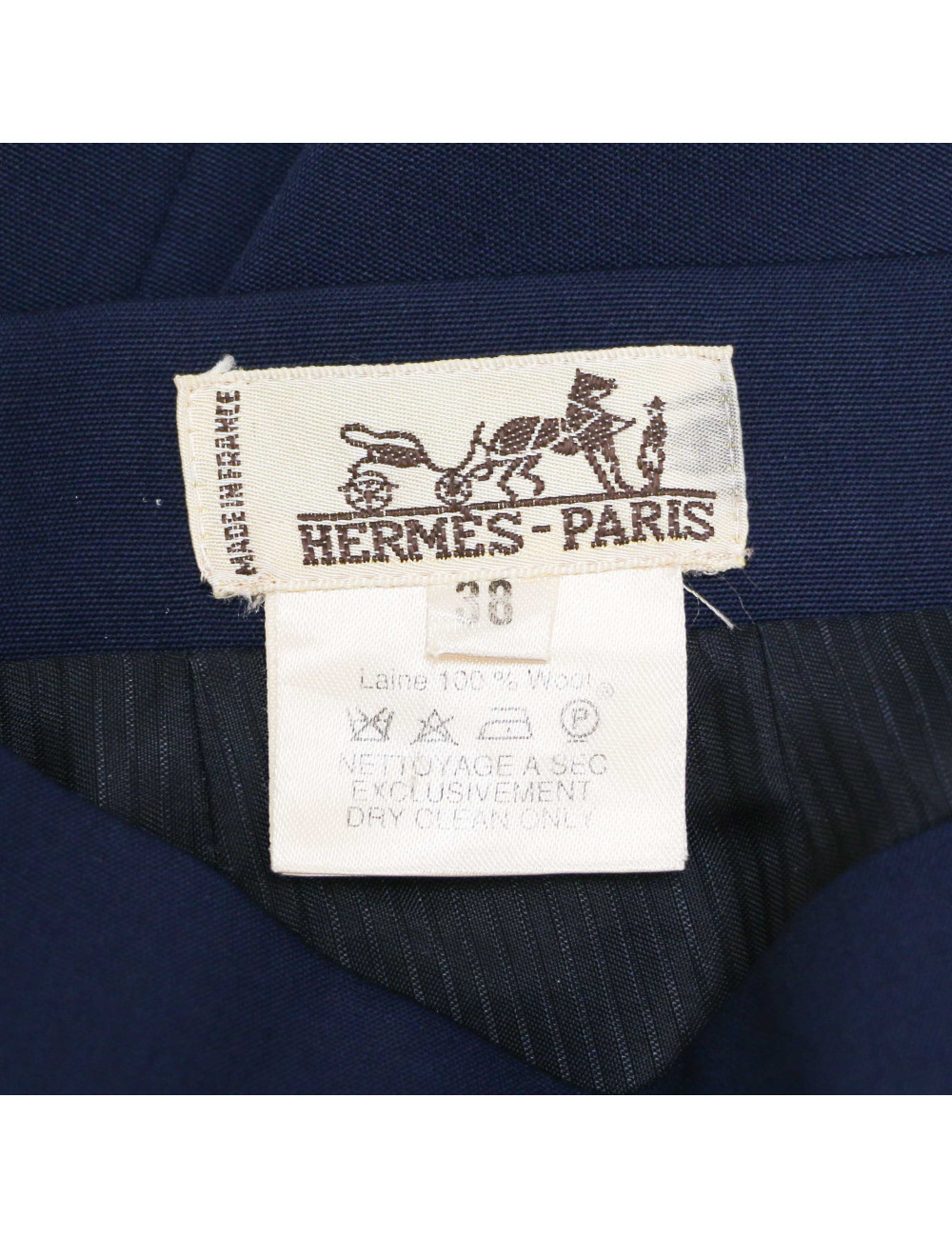 Tailleur HERMES bleu marine T38