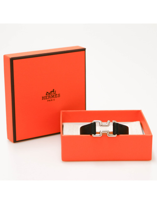 Bracelet HERMES cuir Epsom noir