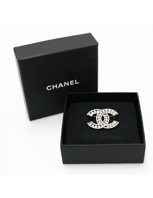 Broche CHANEL CC argent