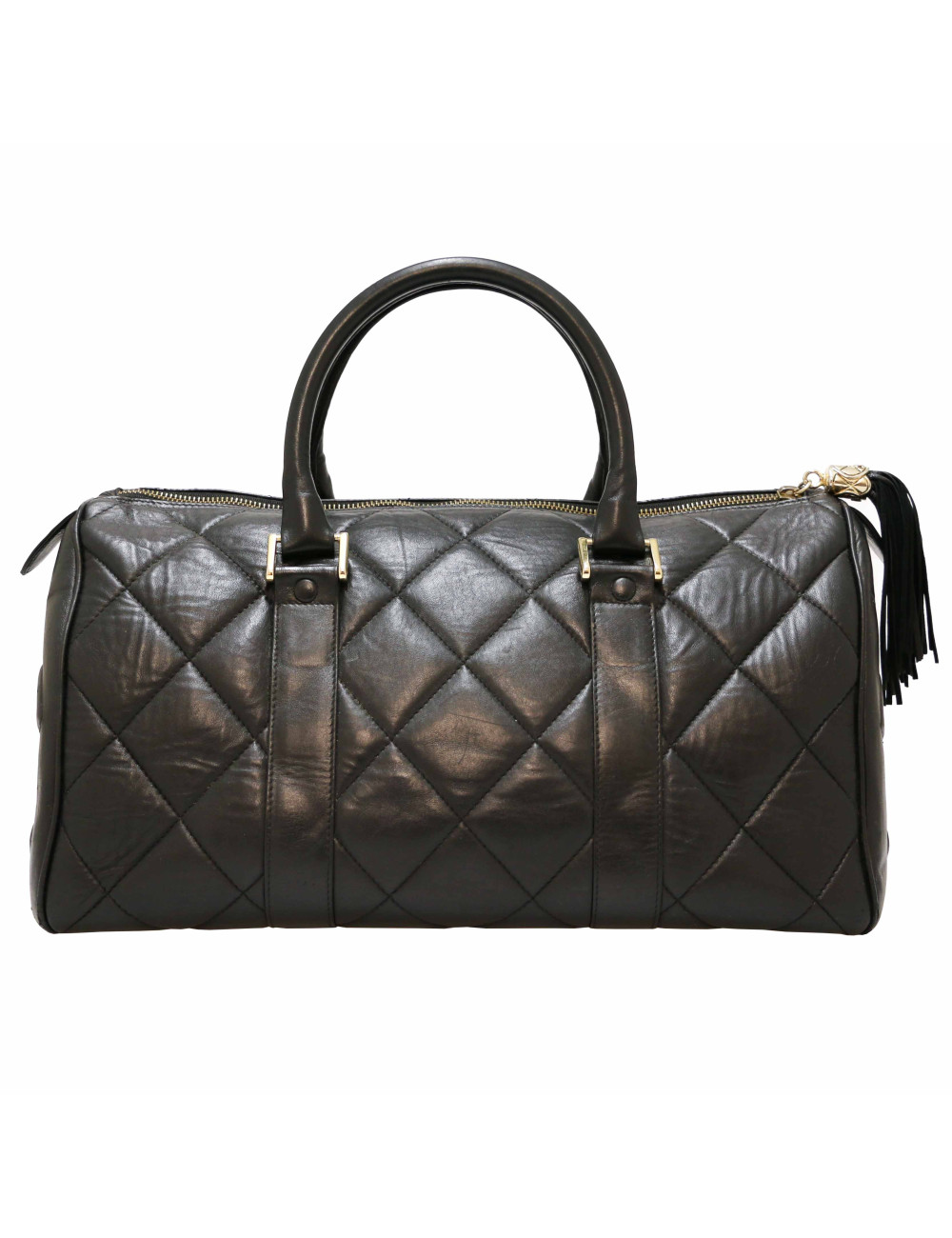 Cabas CHANEL cuir de veau noir Vintage