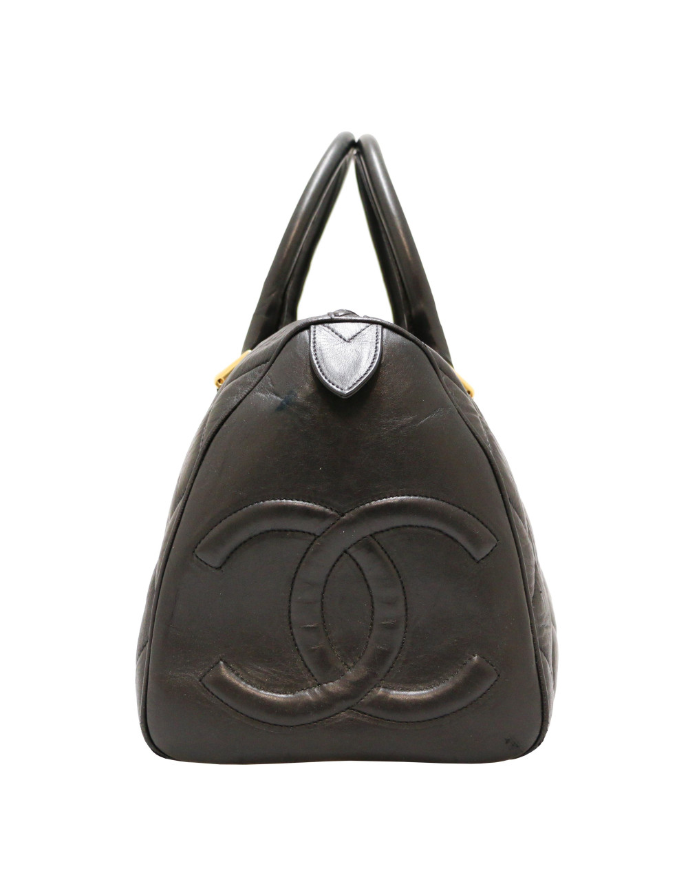 Cabas CHANEL cuir de veau noir Vintage