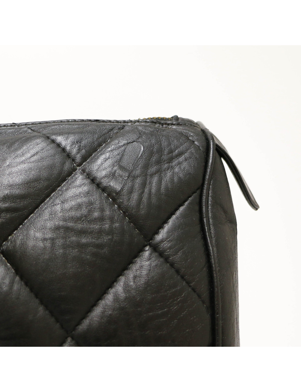 Cabas CHANEL cuir de veau noir Vintage