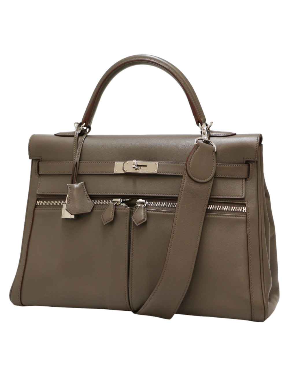 Kelly 35 Lakis HERMES swift gris étain