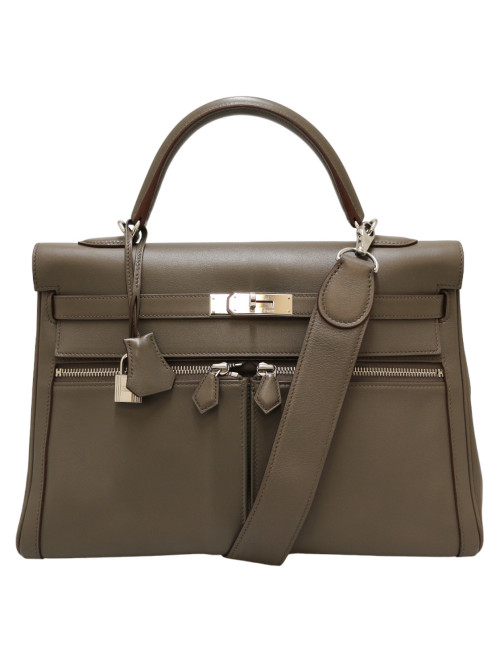 Kelly 35 Lakis HERMES swift gris étain