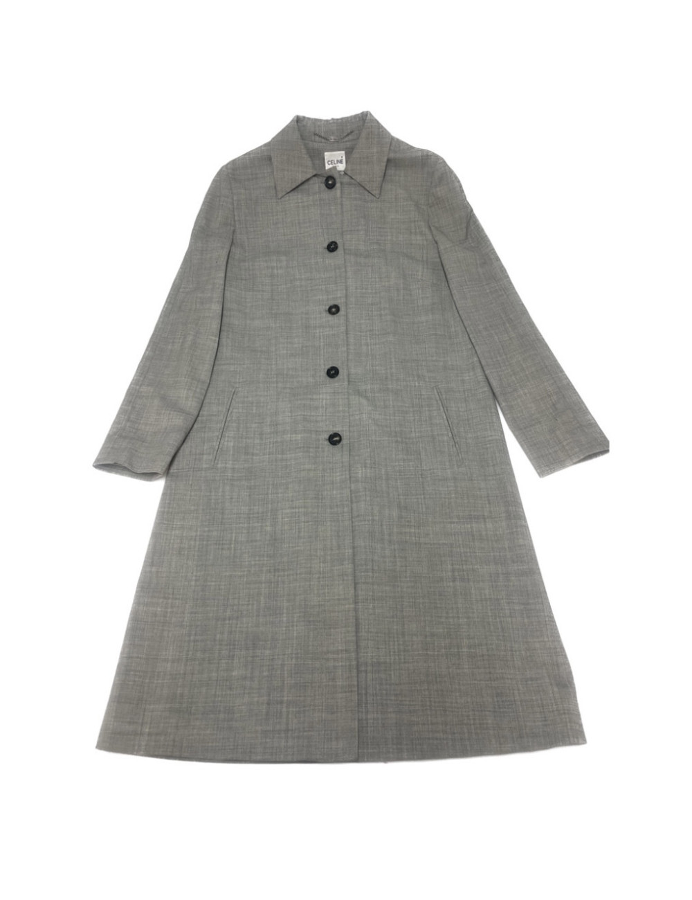 Manteau CELINE laine gris clair