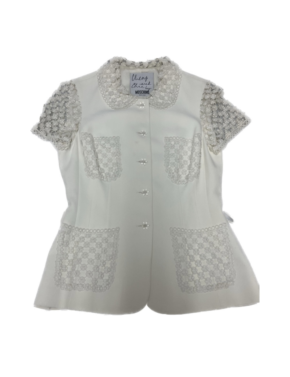 Veste MOSCHINO beige manches dentelle 