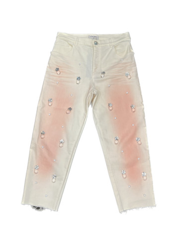 Pantalon CHANEL Paris-Séoul T40 blanc