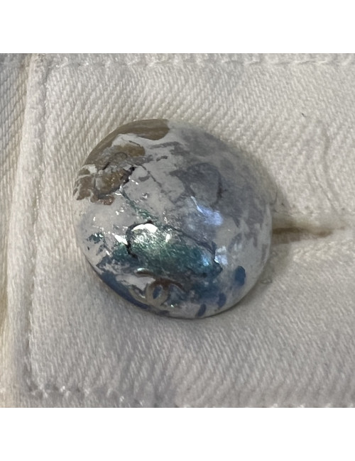 CHANEL white cropped trousers Paris-Séoul size 40FR