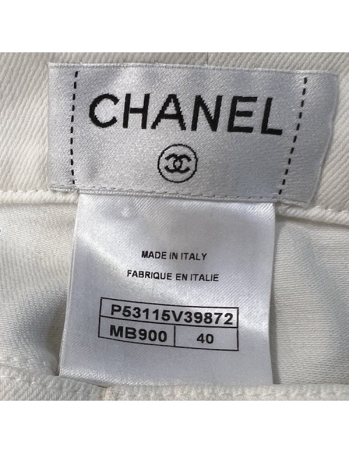CHANEL white cropped trousers Paris-Séoul size 40FR