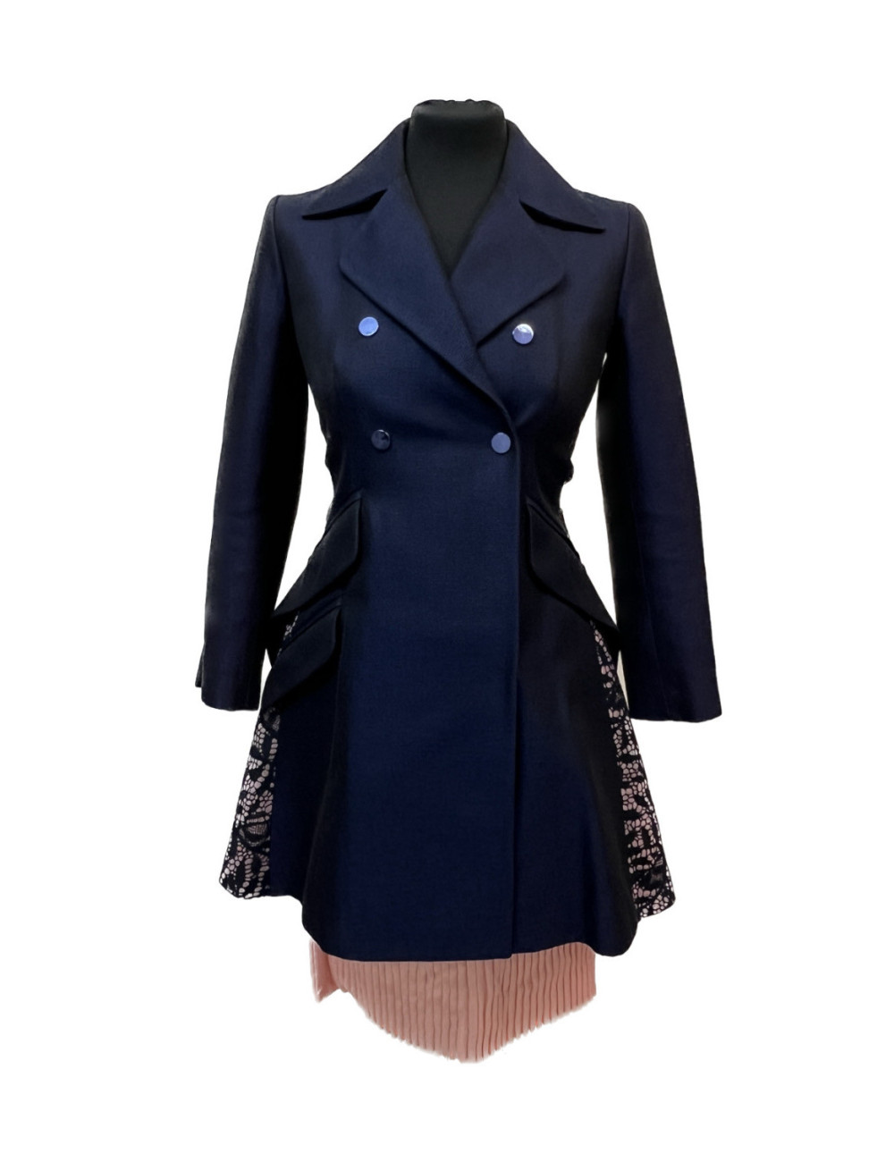Ensemble manteau et jupe CHRISTIAN DIOR bleu