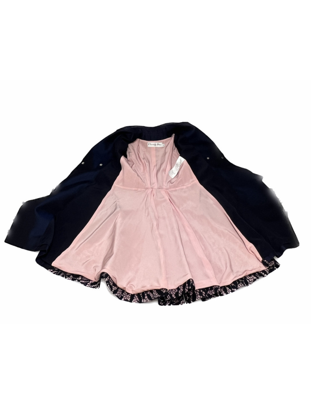 Ensemble manteau et jupe CHRISTIAN DIOR bleu