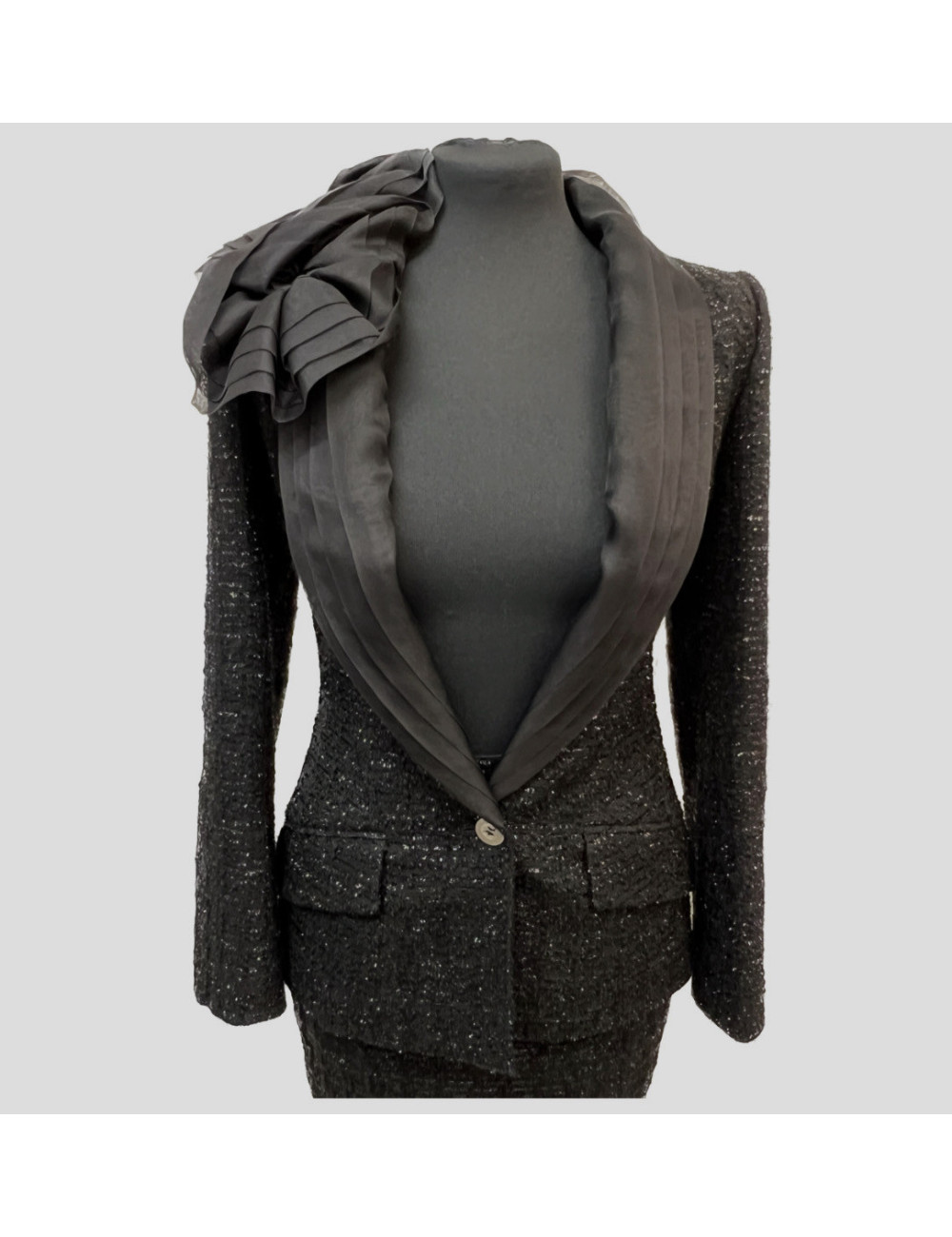 Tailleur tweed CHRISTIAN DIOR noir