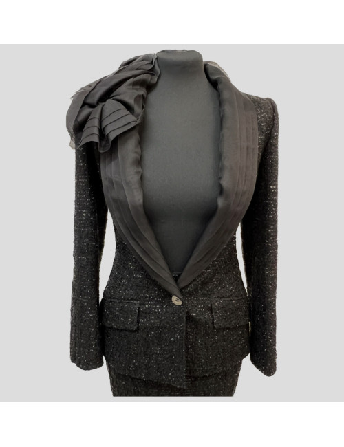 Tailleur tweed CHRISTIAN DIOR noir