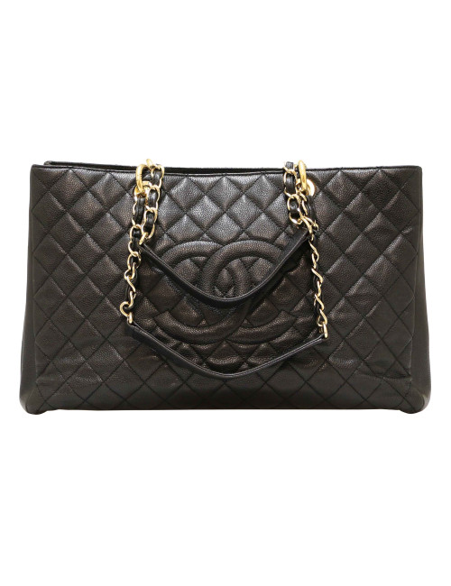 Cabas CHANEL cuir caviar noir