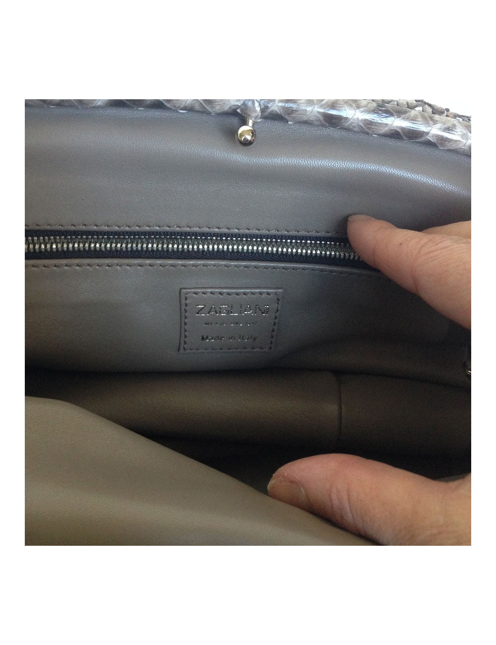 Pochette python gris ZAGLIANI
