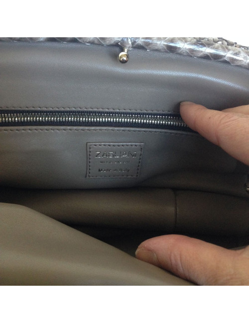 Pochette python gris ZAGLIANI