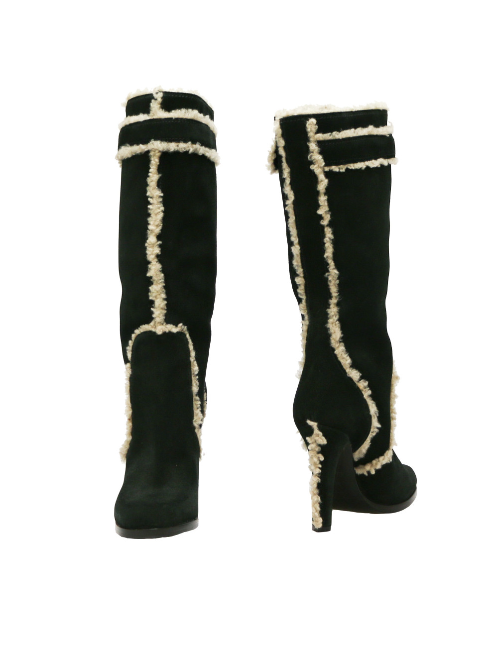 LOUIS VUITTON black suede boots, size 38