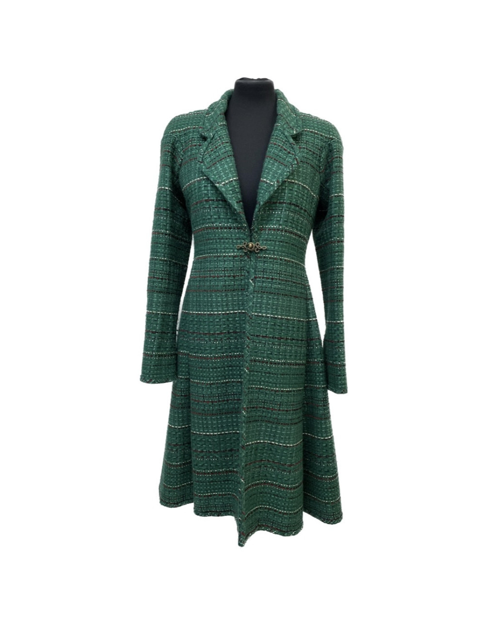 Manteau long CHANEL tweed vert