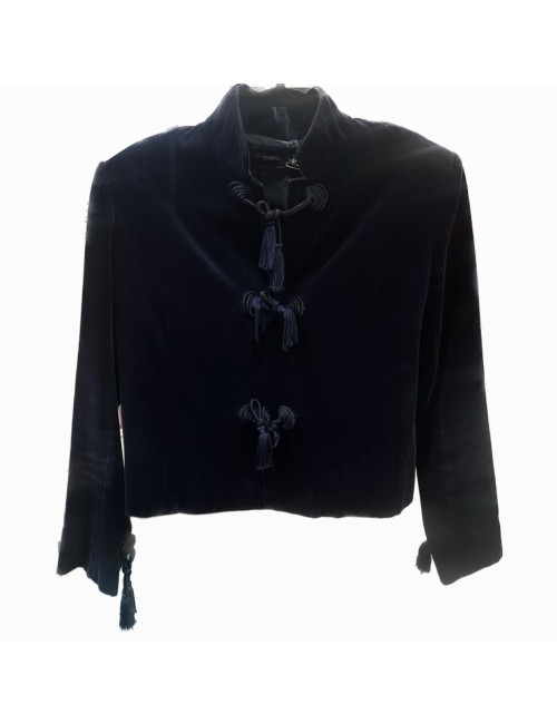 Veste CHANEL Créations velours bleu nuit 