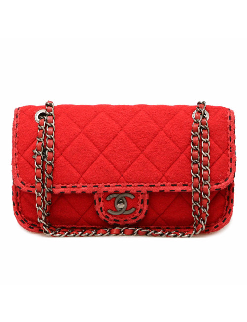 Sac CHANEL feutrine rouge