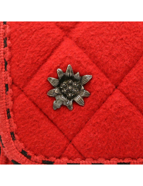 CHANEL red felted wool bag