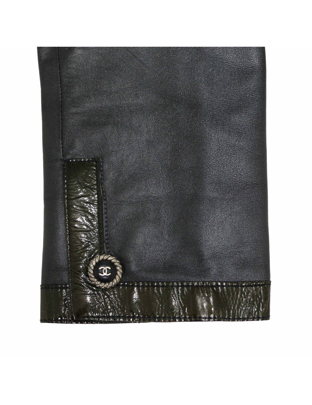 Veste T40 CHANEL cuir d'agneau bleu