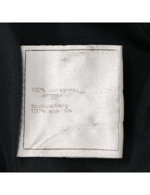 Veste T40 CHANEL cuir d'agneau bleu