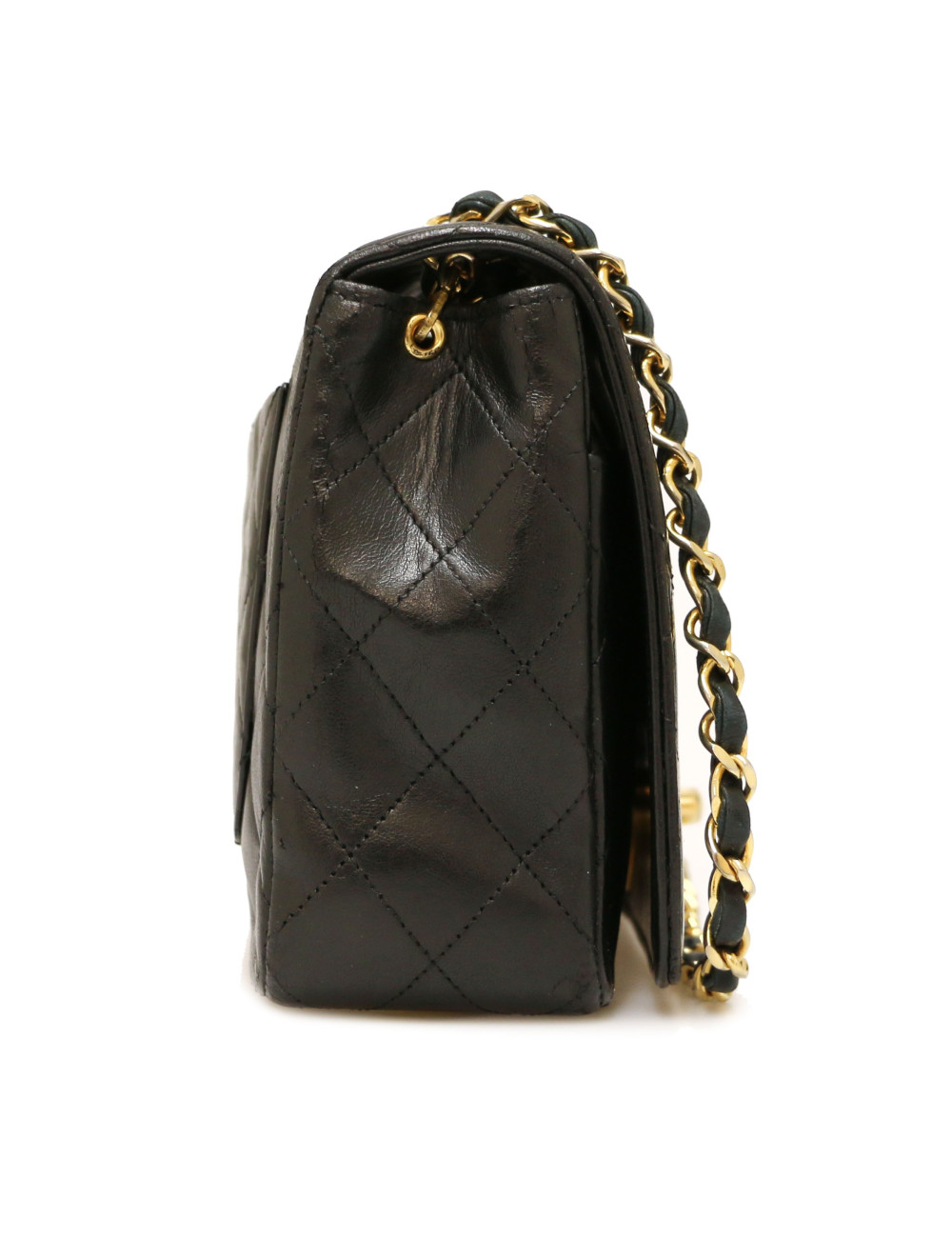 Sac à rabat CHANEL noir vintage