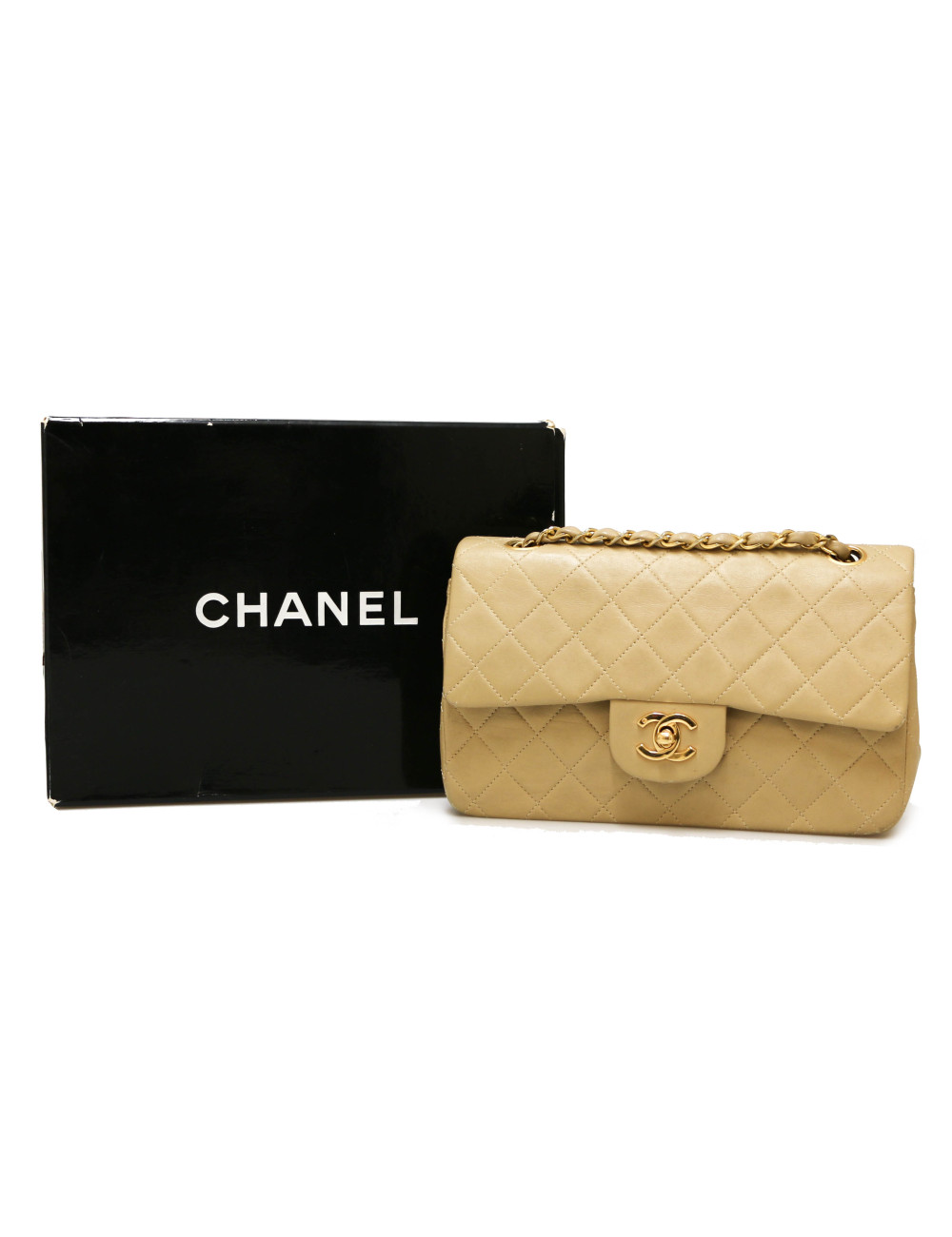 Timeless beige CHANEL cuir d'agneau