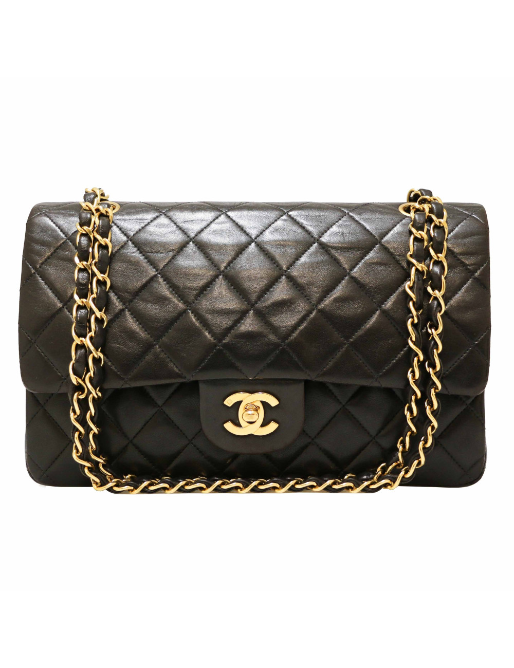 Sac classique double rabat CHANEL vintage noir