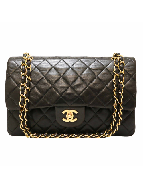 Sac classique double rabat CHANEL vintage noir