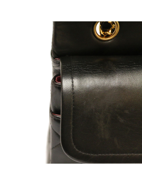 Sac classique double rabat CHANEL vintage noir