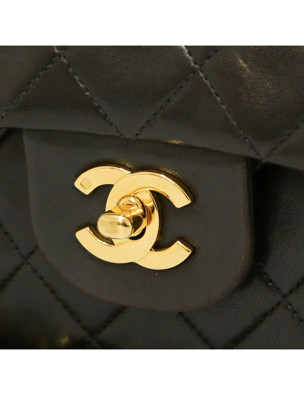 Sac classique double rabat CHANEL vintage noir