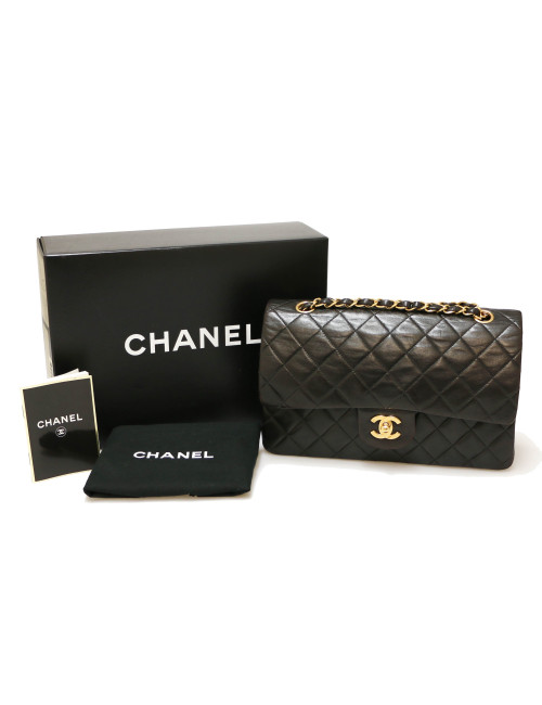 Sac classique double rabat CHANEL vintage noir