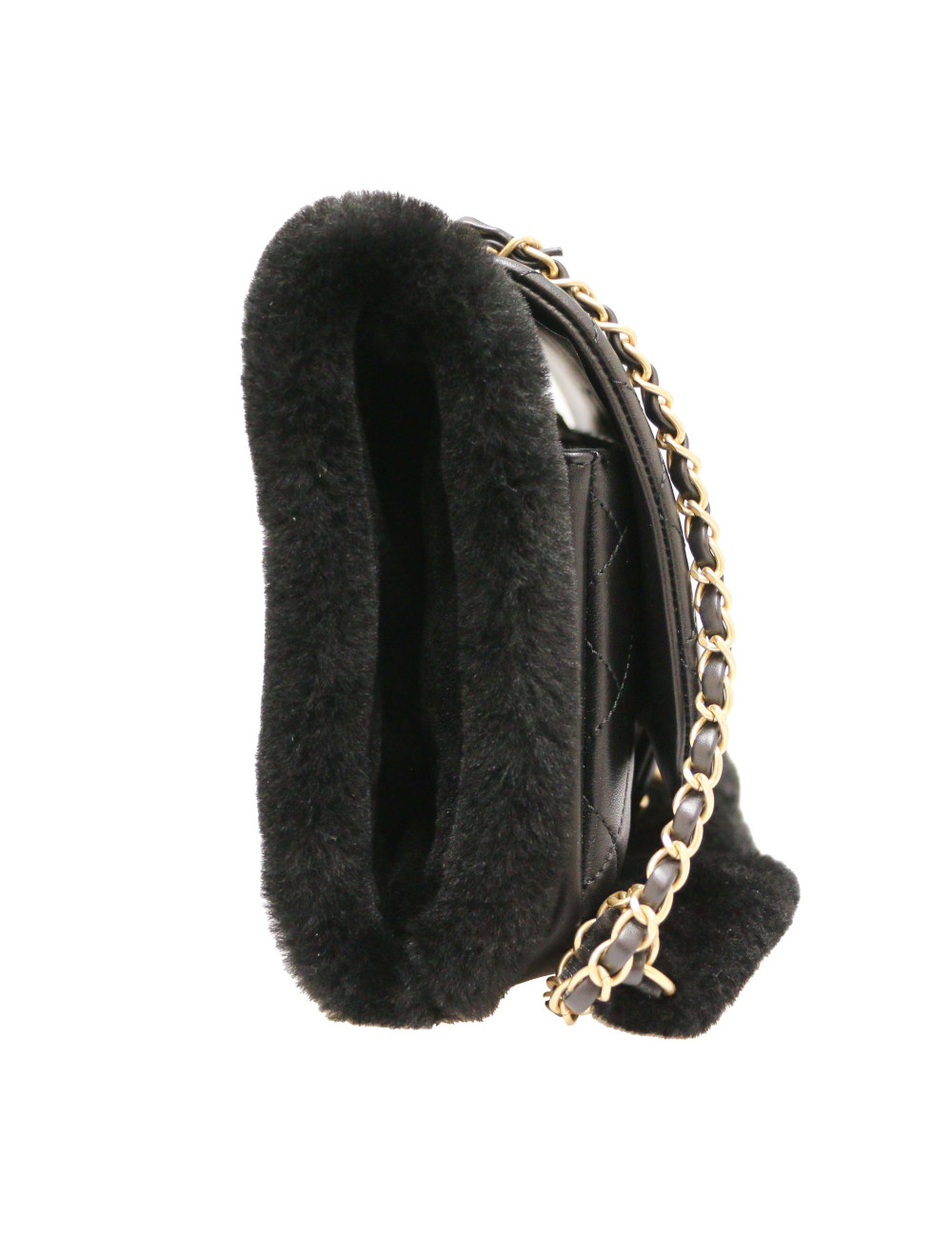 Manchon CHANEL sac cuir noir