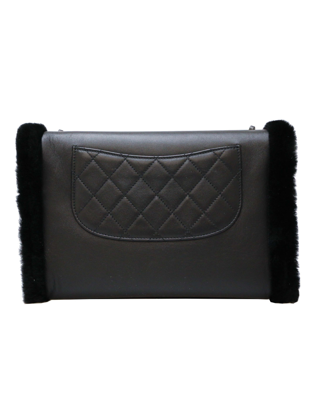 Manchon CHANEL sac cuir noir