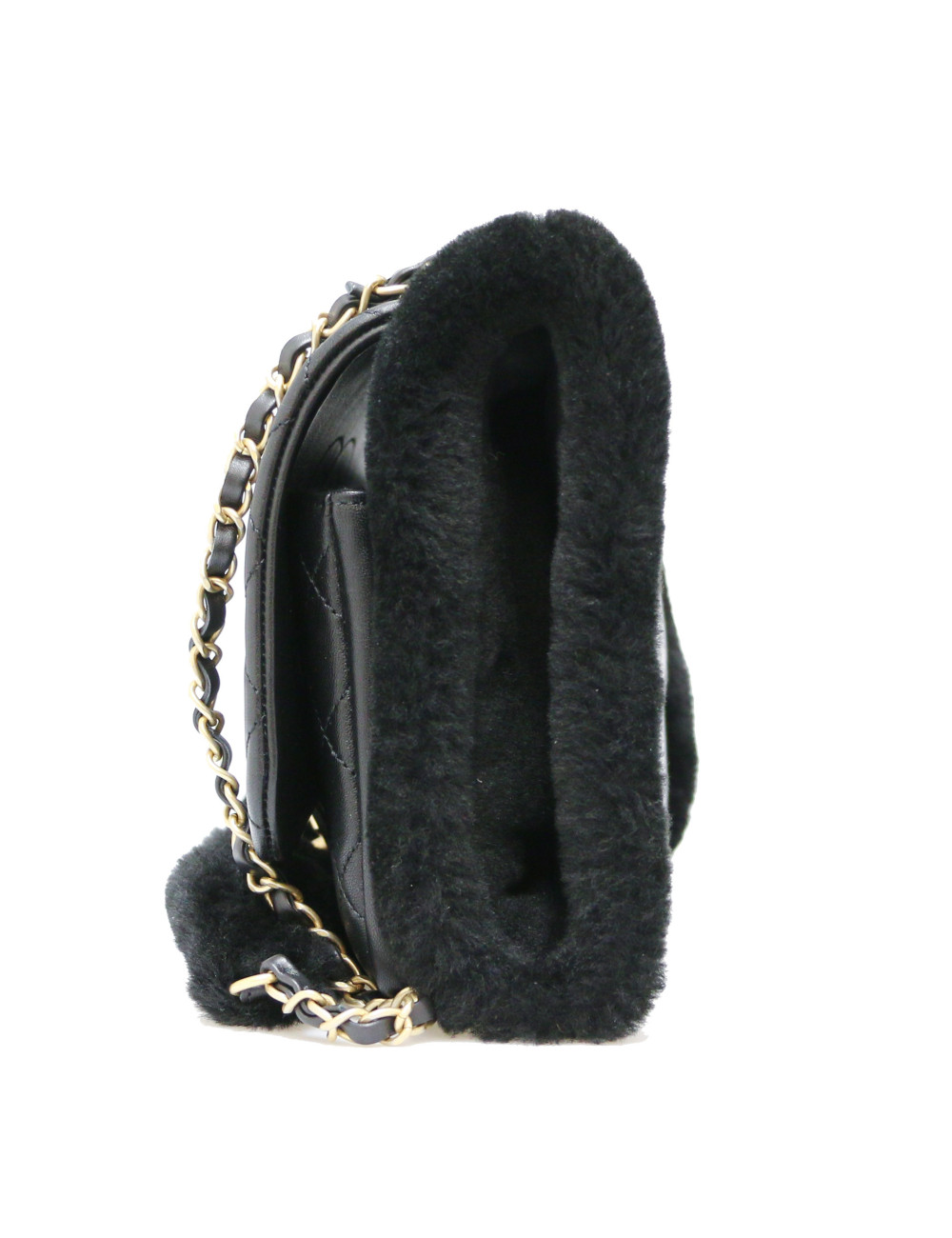 Manchon CHANEL sac cuir noir