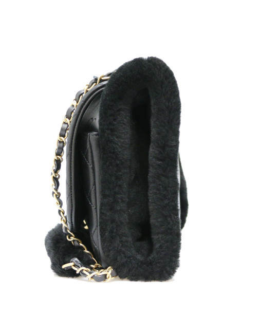 Manchon CHANEL sac cuir noir