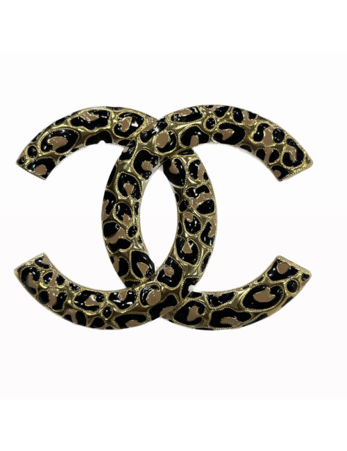 Broche CHANEL GM motifs léopard