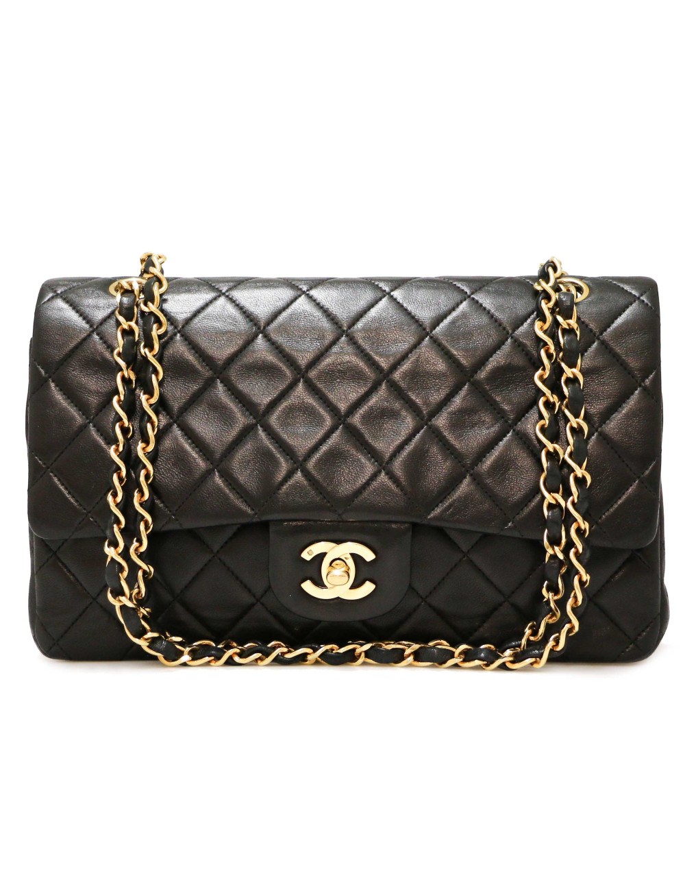 Sac CHANEL double rabat noir