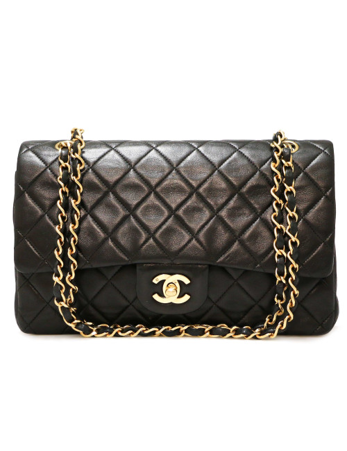Sac CHANEL double rabat noir