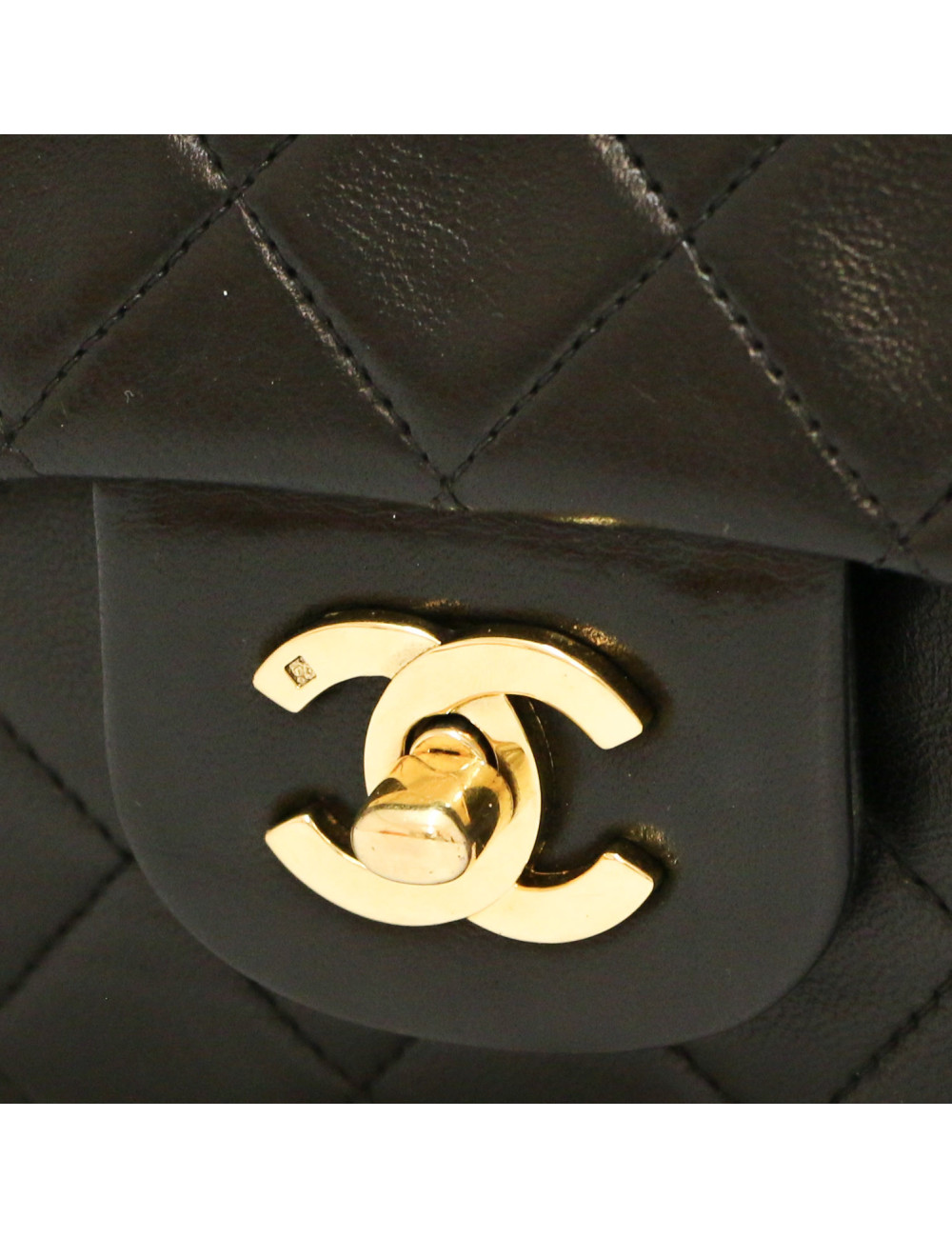 Sac CHANEL double rabat noir