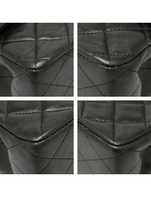 Sac CHANEL double rabat noir